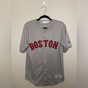 Majestic Boston Red Sox Jersey, Gray/Red, Size S, EUC